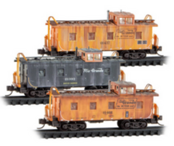 MicroTrains Line 983 02 288 N SCALE - D&RGW Weathered Caboose 3-pack N scale