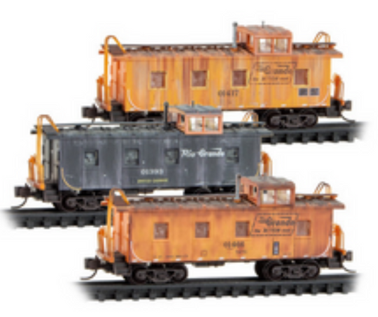 MicroTrains Line 983 02 288 N SCALE - D&RGW Weathered Caboose 3-pack N scale