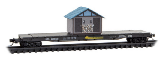 MicroTrains Line 064 00 510 N SCALE - Medford, Talent & Lakecreek 57' Converted FOFC Flatcar w/plane load