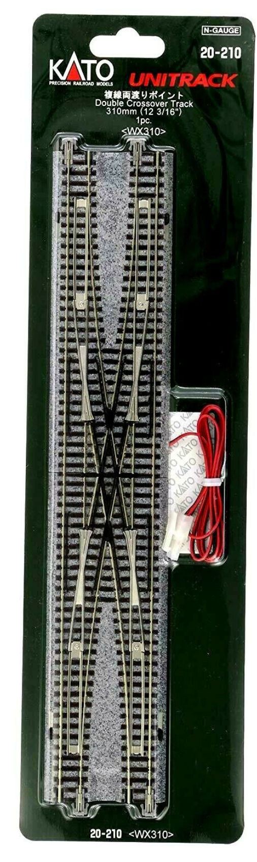 Kato 20-210 N Scale - Unitrack Double Crossover Turnout Switch 310mm 12 3/16"