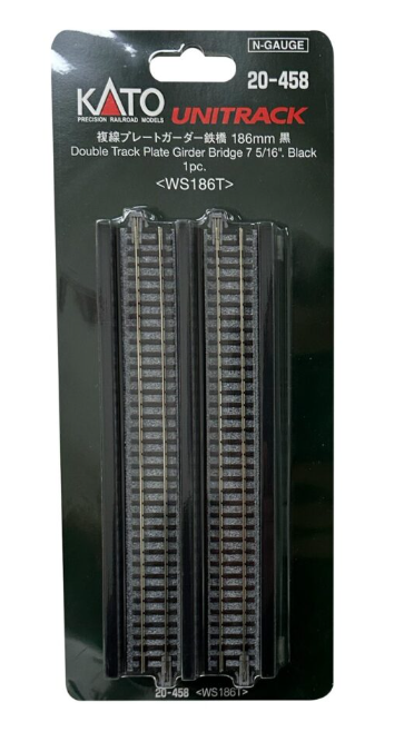 Kato 20-458 N Scale - Unitrack Double Track Plate Girder Bridge Black 186mm