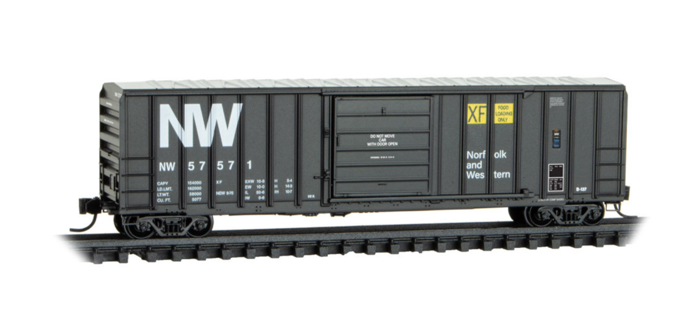 MicroTrains Line 025 00 456 N SCALE - Norfolk & Western 50' Rib Side Boxcar