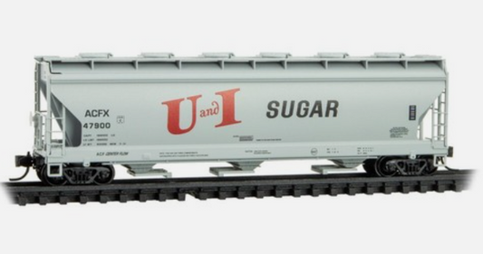 MicroTrains Line 093 00 200 N SCALE - Utah-Idaho Sugar Co 3 Bay Covered Hopper