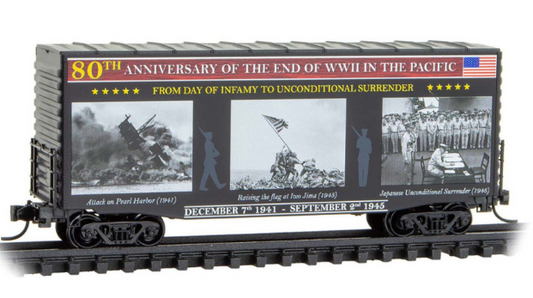 MicroTrains Line 101 00 840 N SCALE - End of WWII In the Pacific 40' Hy-Cube Boxcar